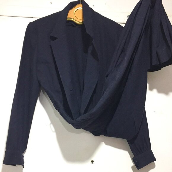 VINTAGE MARY ANN RESTIVO WOOL DOUBLE BREAST JUMPSUITS SIZE 6 - Picture 8 of 11